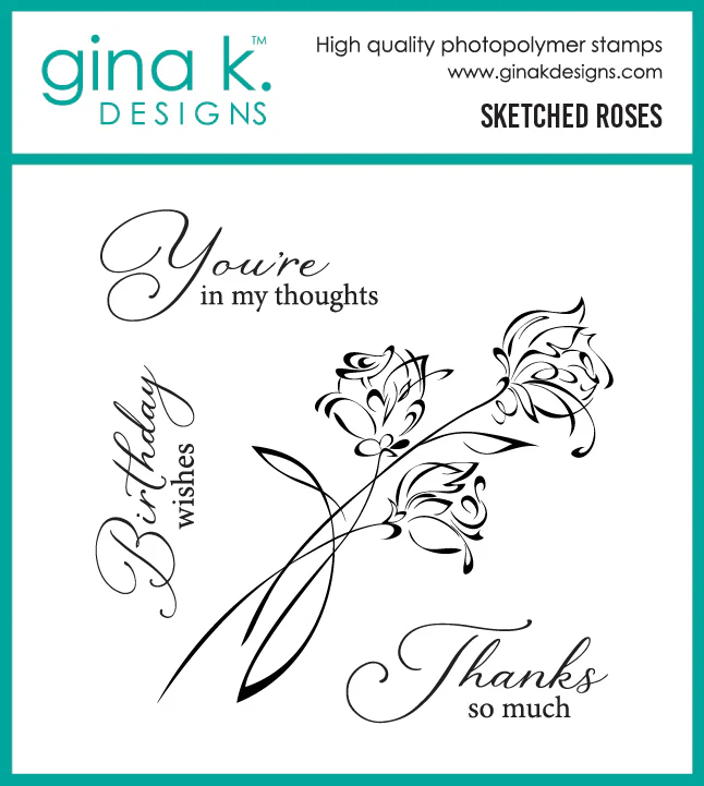 photo of Gina K Designs Sketched Roses Stamp Set