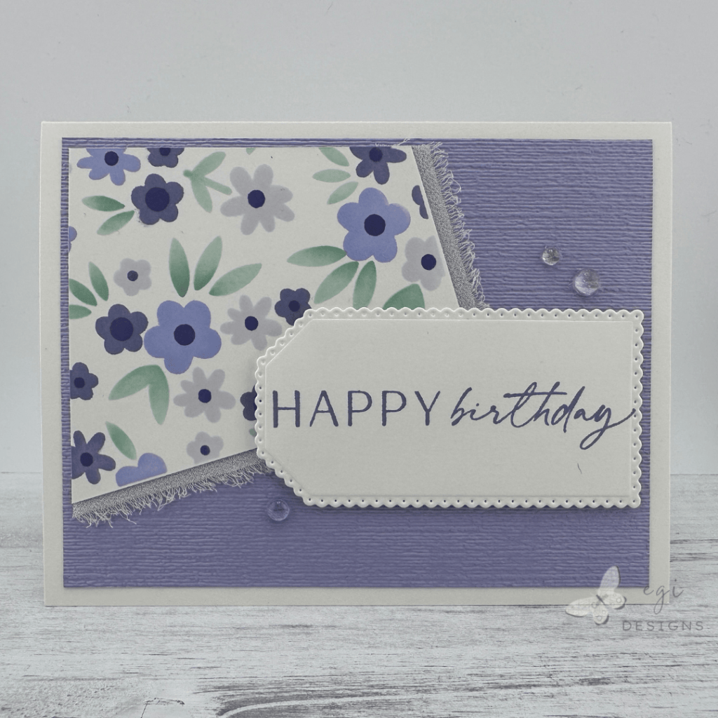photo of Concord & 9th: Bitsy Blooms Stencil, Altenew: Glacier Iris Paper card