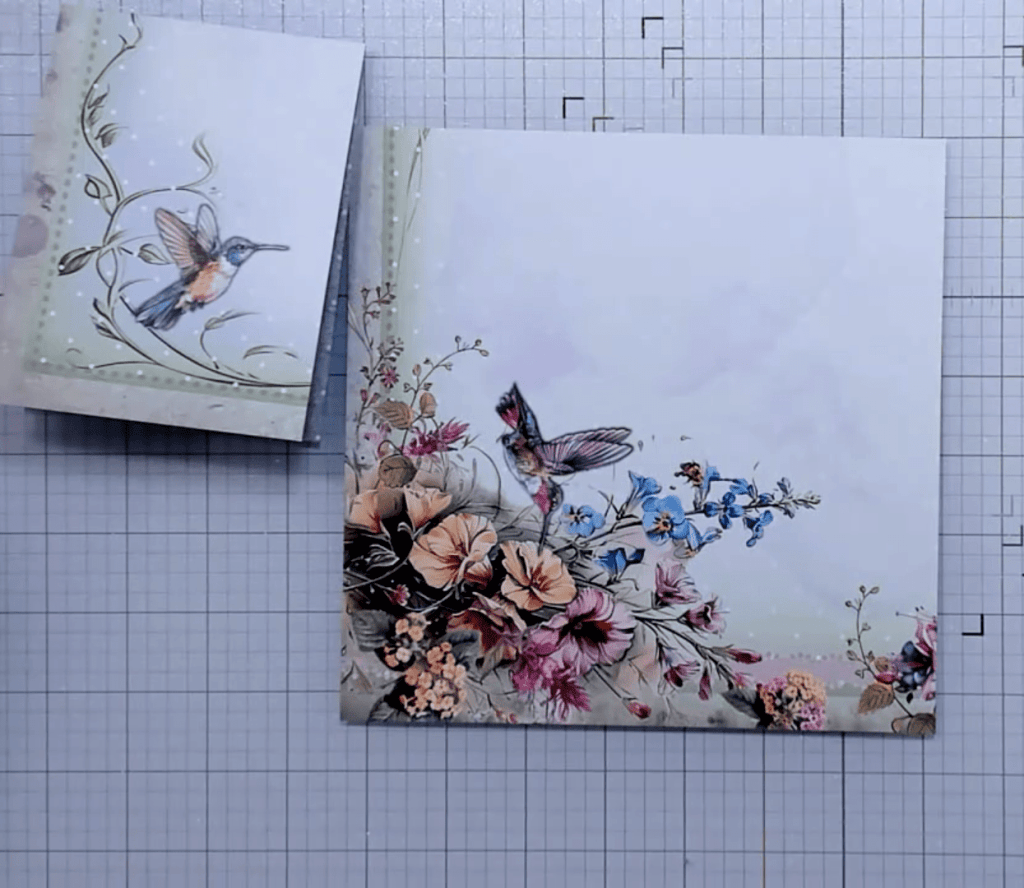 photo of cut square piece for envelope and note card