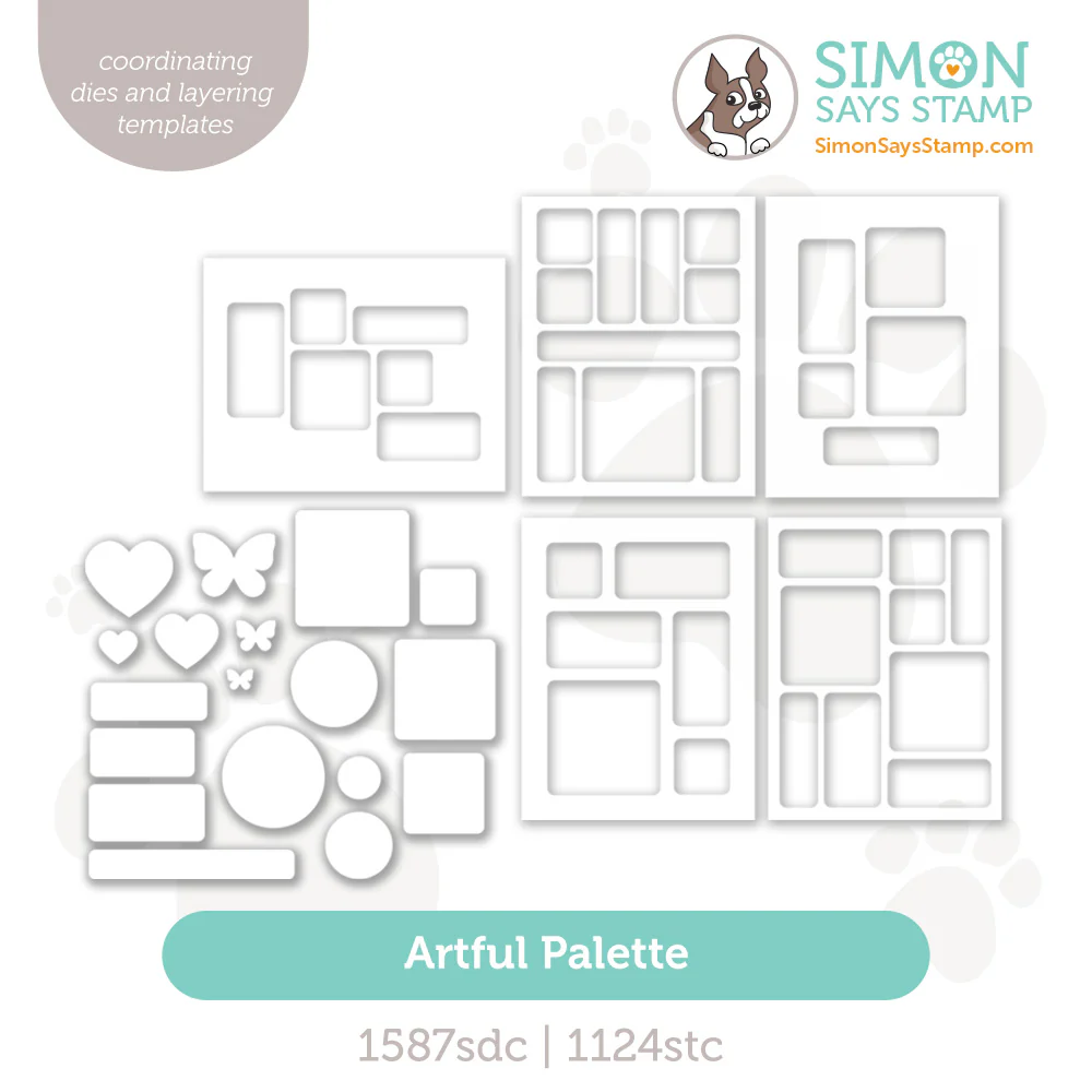 photo of Simon Says Stamp Artful Palette Stencil Set and Coordinating Die Bundle