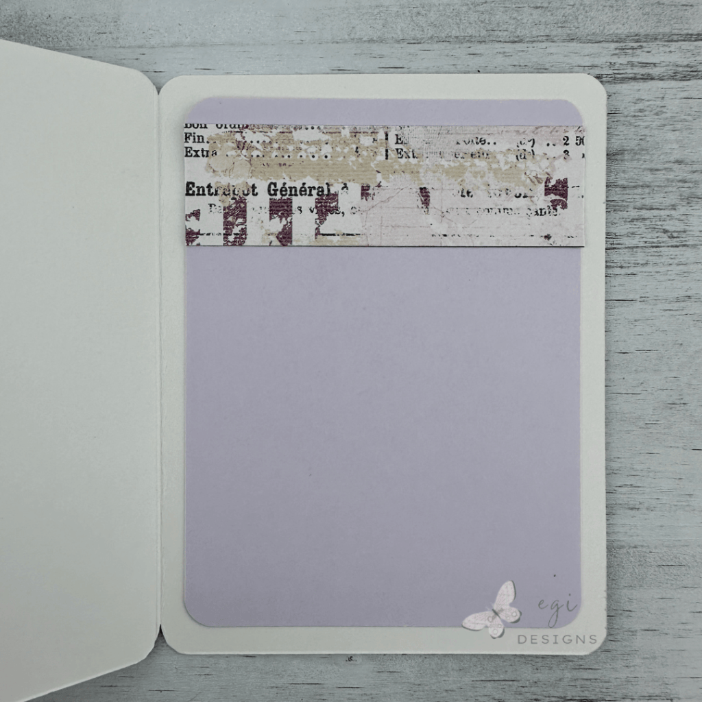 photo of Inside of Card, With Echoes of Time Patterned Paper Strip