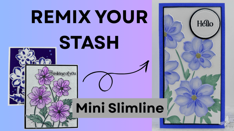 Remix Your Stash!  Gina K Designs Ruffled Blooms Mini Slimline Card