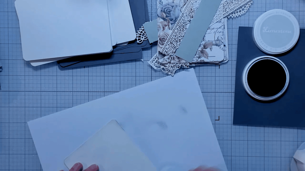 photo of Adding Altenew Limestone Ink to all the Edges