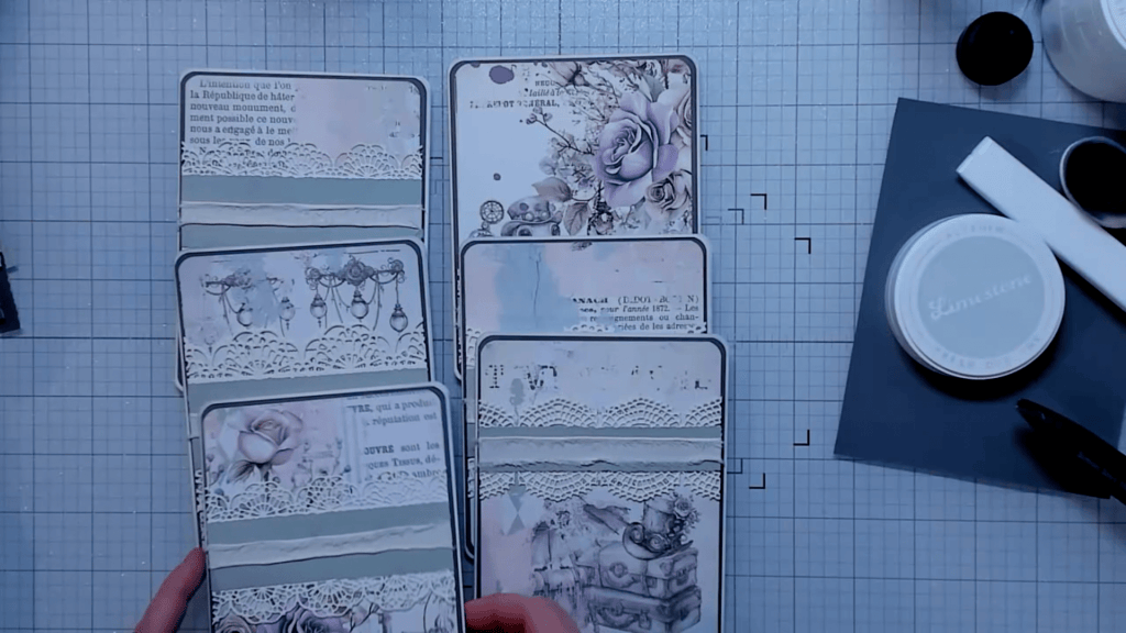 photo of All Layers and Panels Attached to the Card Bases