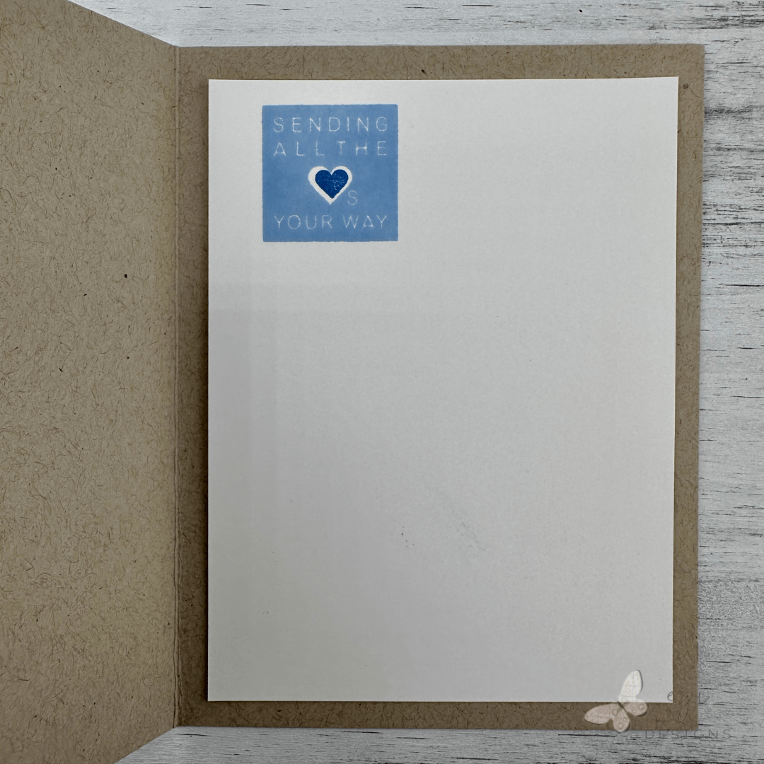 photo of Card #1 inside: Friendship Card, simon says stamp a2 grid basics stamp set, altenew northern shore inks