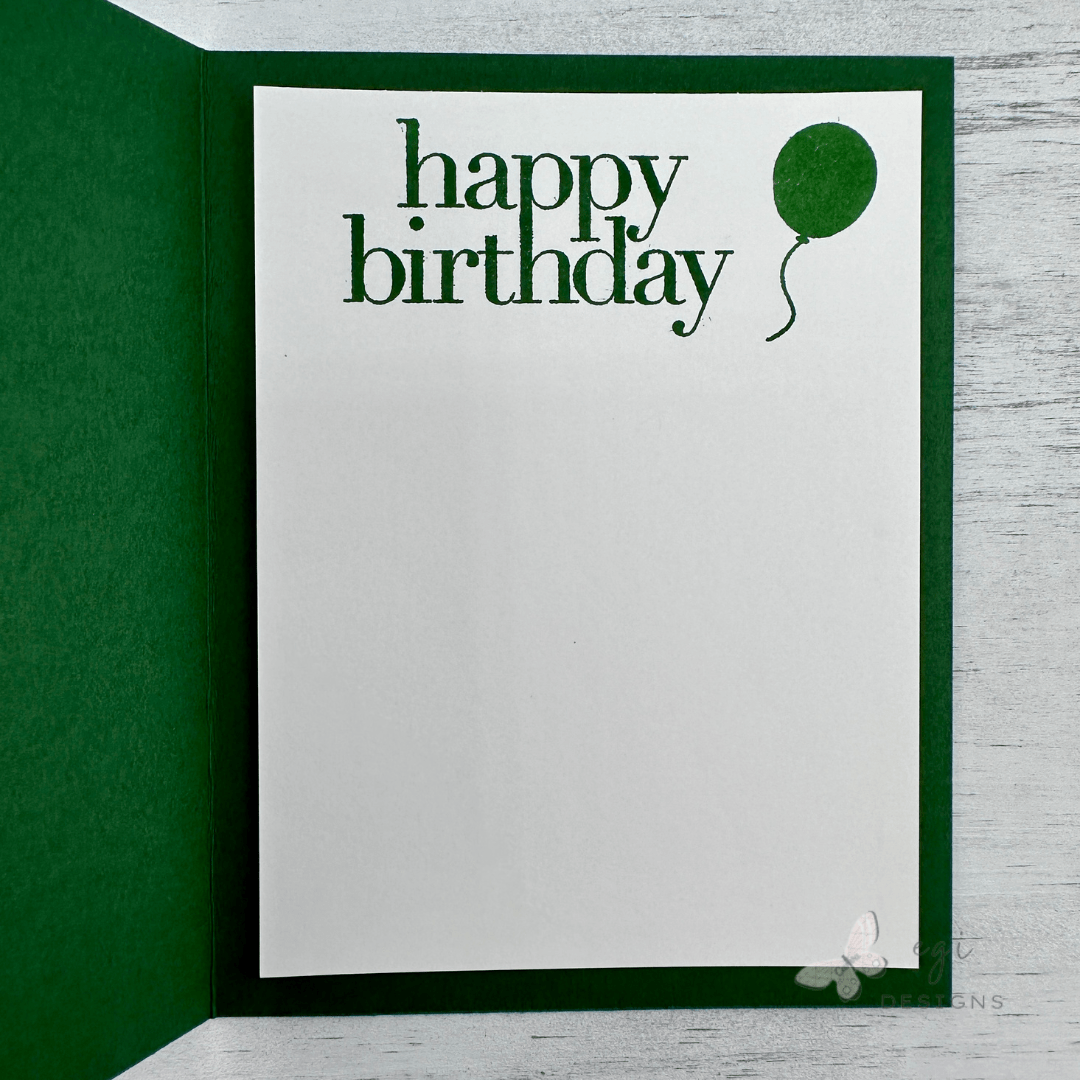 photo of Card #2: Inside, made with simon says stamp good greetings 1 stamp set and a2 grid basics stamp set, with rustic wilderness ink