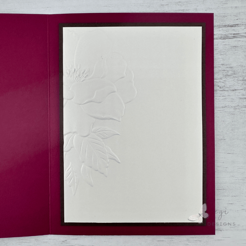 photo of Inside of Card, Embossed with the Gorgeous Bloom Embossing Folder