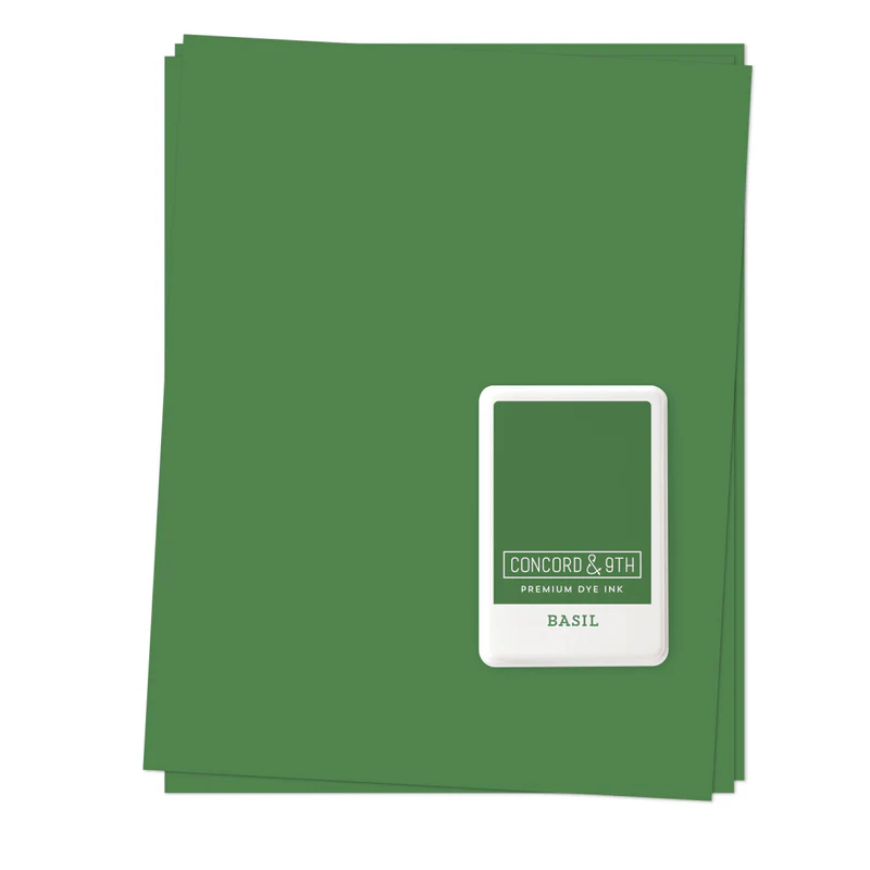 photo of concord & 9th basil cardstock and ink pad