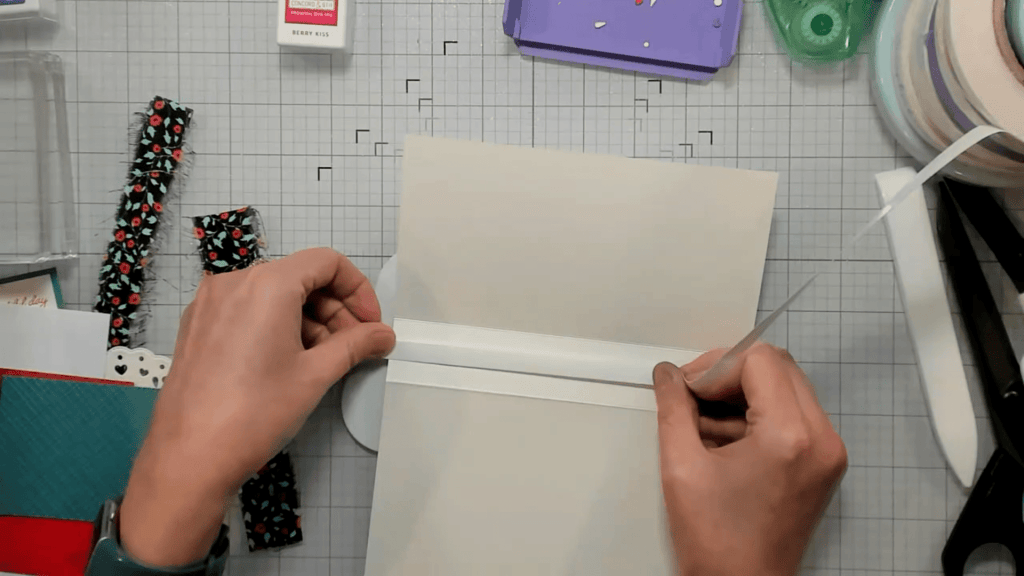 photo of Adding double-sided tape to front-left area