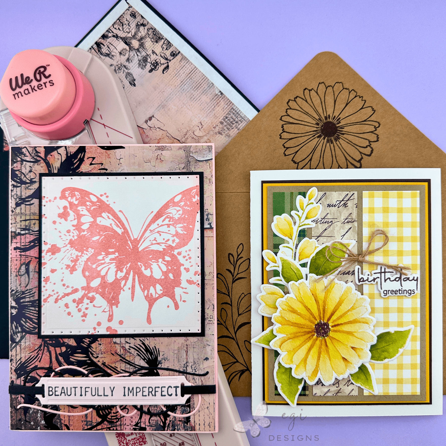Envelopes and Liners Created with the We R Makers Envelope Punch Up Board