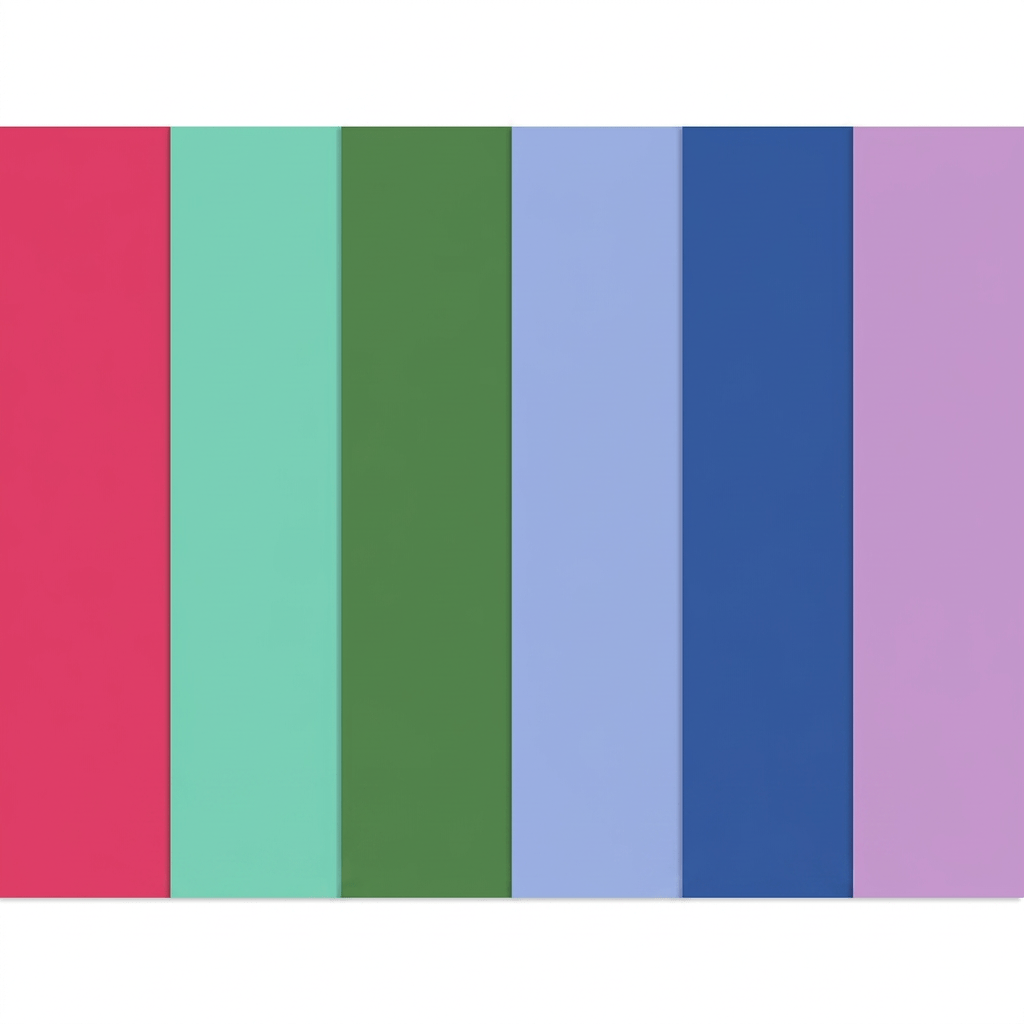 photo of Concord & 9th New Colors: Berry Kiss, Surfside, Basil, Bluebell, Capri, Aster