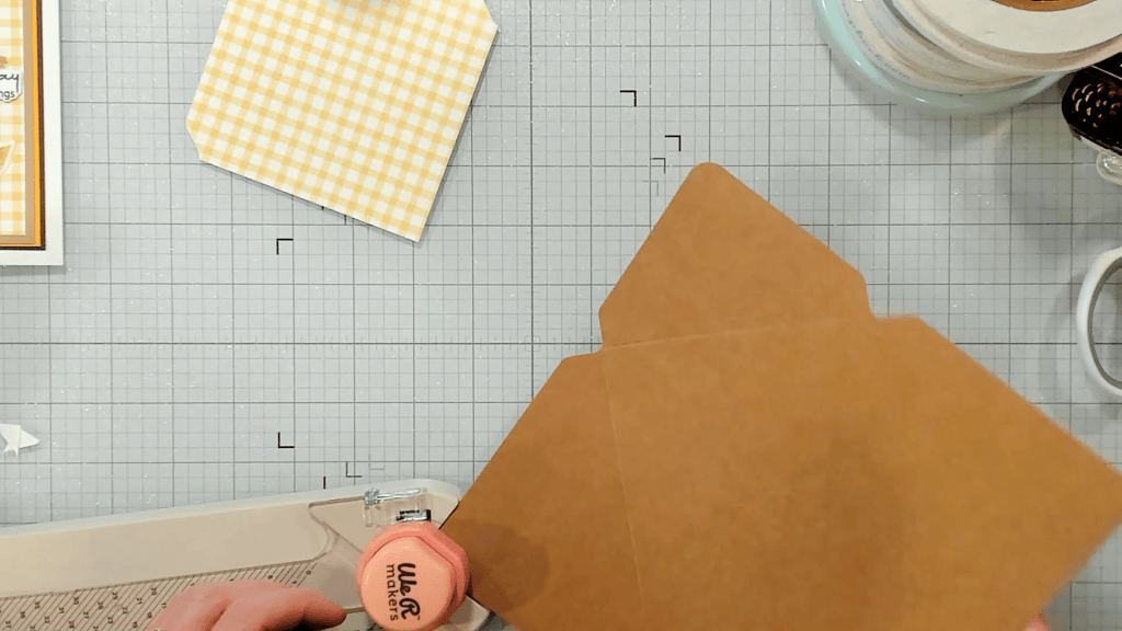 photo of Rounding the corners on the envelope and liner
