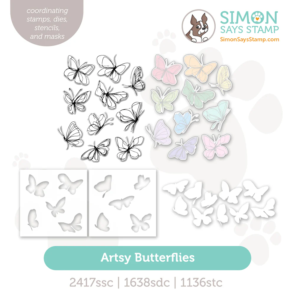 photo of Simon Says Stamp Artsy Butterflies Stamp, Dies, and Stencils