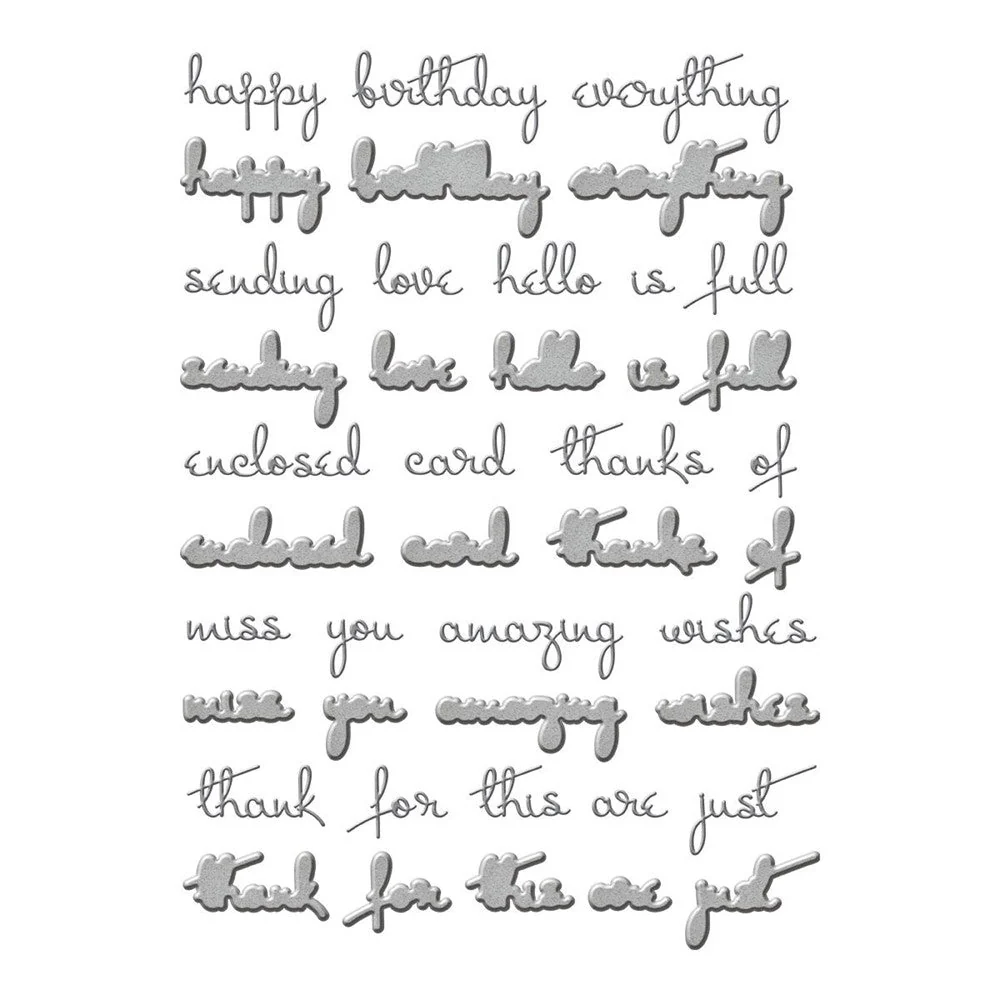 photo of Spellbinders Thanks Enclosed Sentiments Die Set