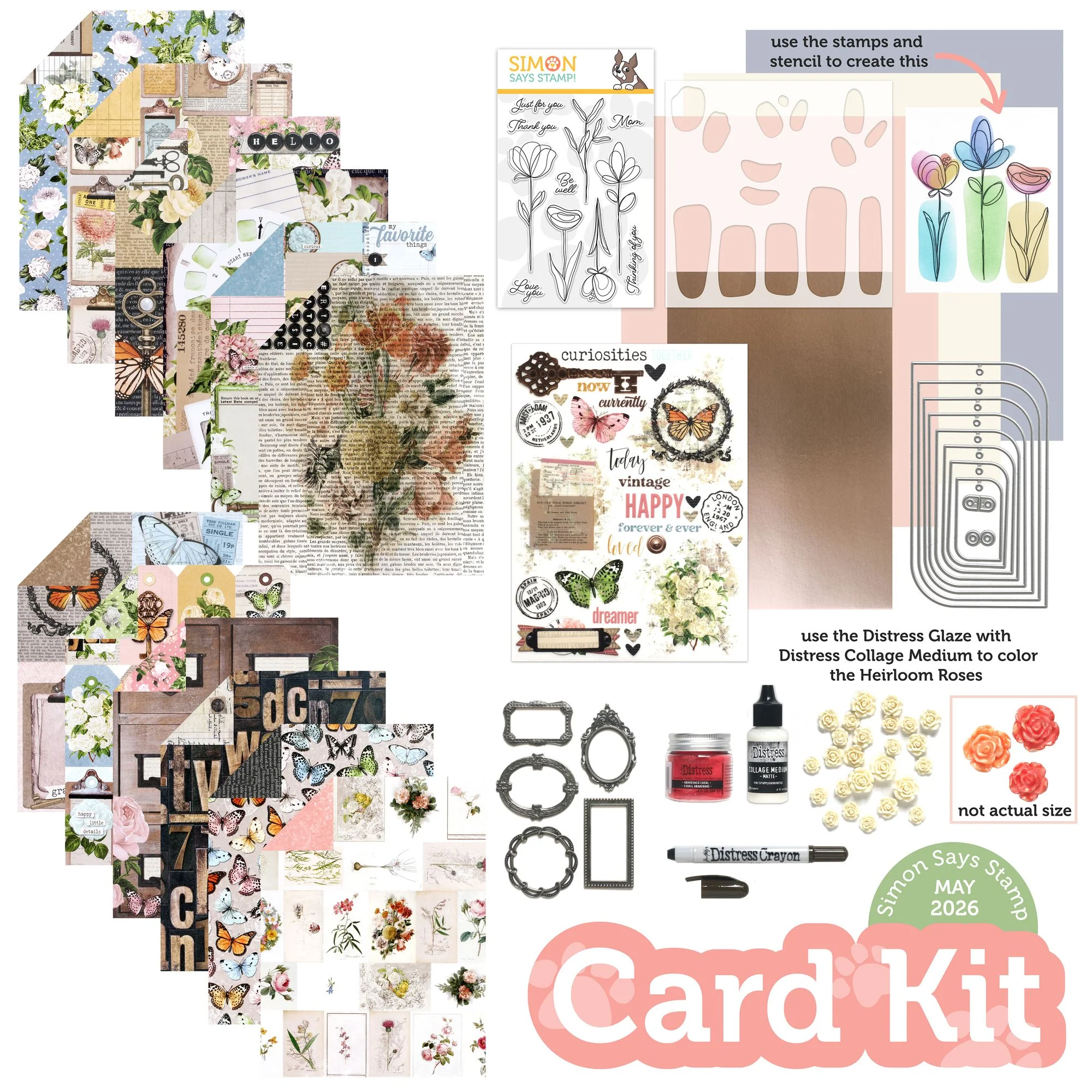 photo of Simon Says Stamp Card Kit May 2026: Long Stem Florals
