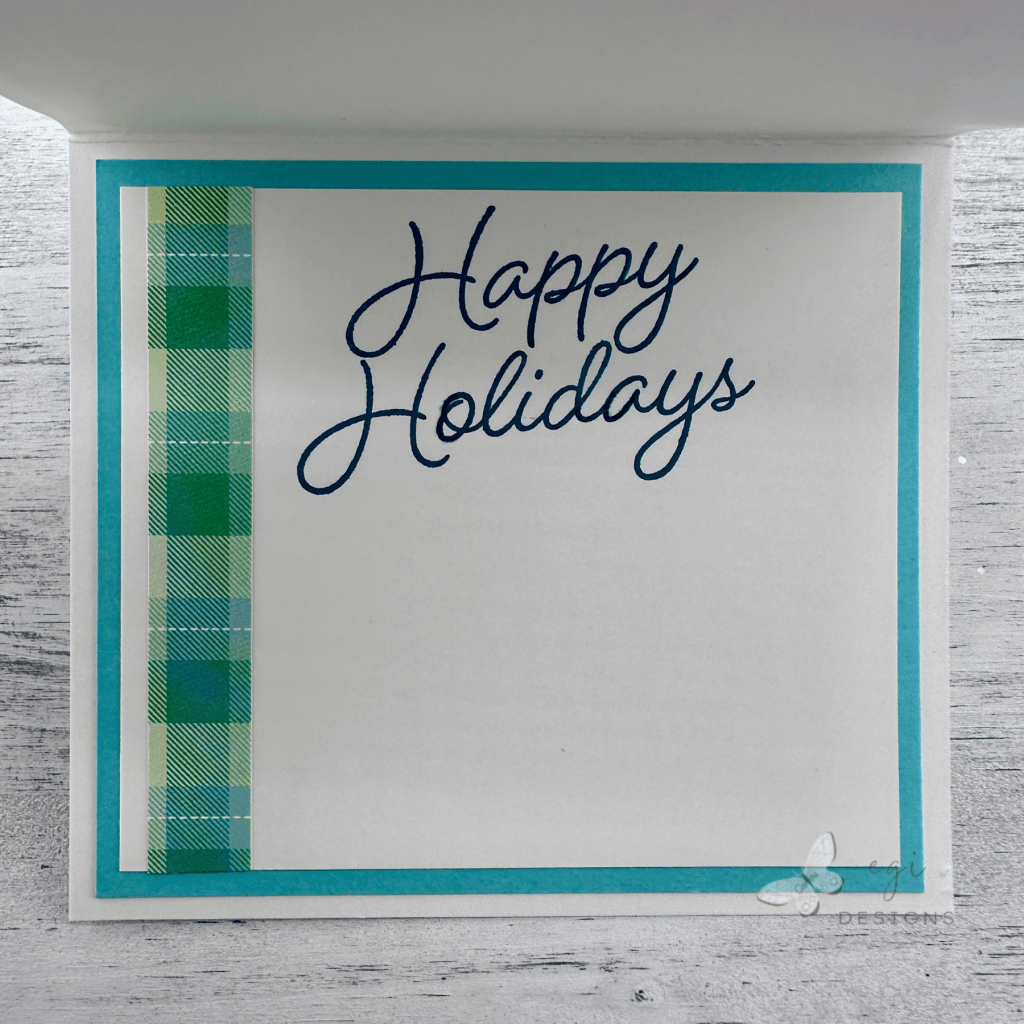 photo of Inside of Card, Snow Pine Lodge Patterned Paper Strips, Papertrey Ink: Christmas Your Way Stamp Set