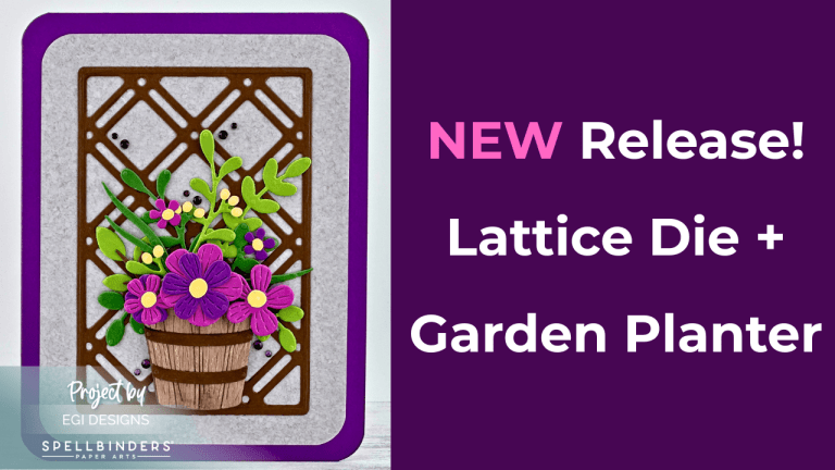 Beautiful Floral Card: Lisa Horton Crafts Decorative Lattice with Garden Planter Set