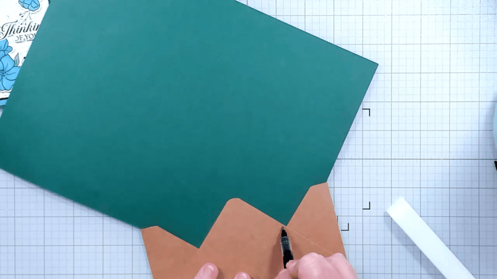 photo of Making tic lines where I want to trim the flap off.