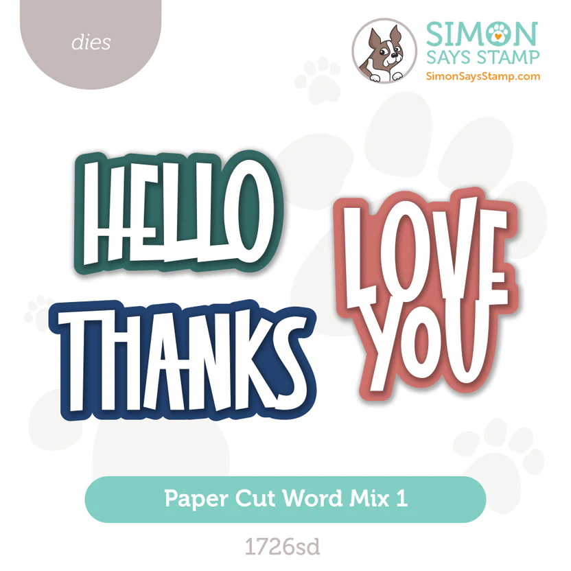 photo of Simon Says Stamp: Paper Cut Word Mix 1 Die Set