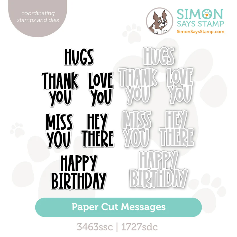 photo of Simon Says Stamp: Paper Cut Messages Stamp and Die Set