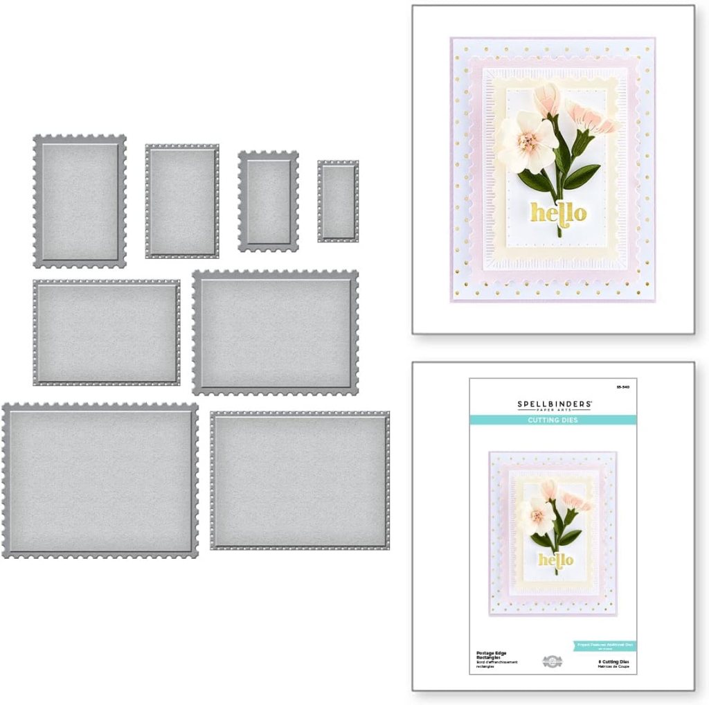 photo of Spellbinders: Postage Edge Rectangles Die Set