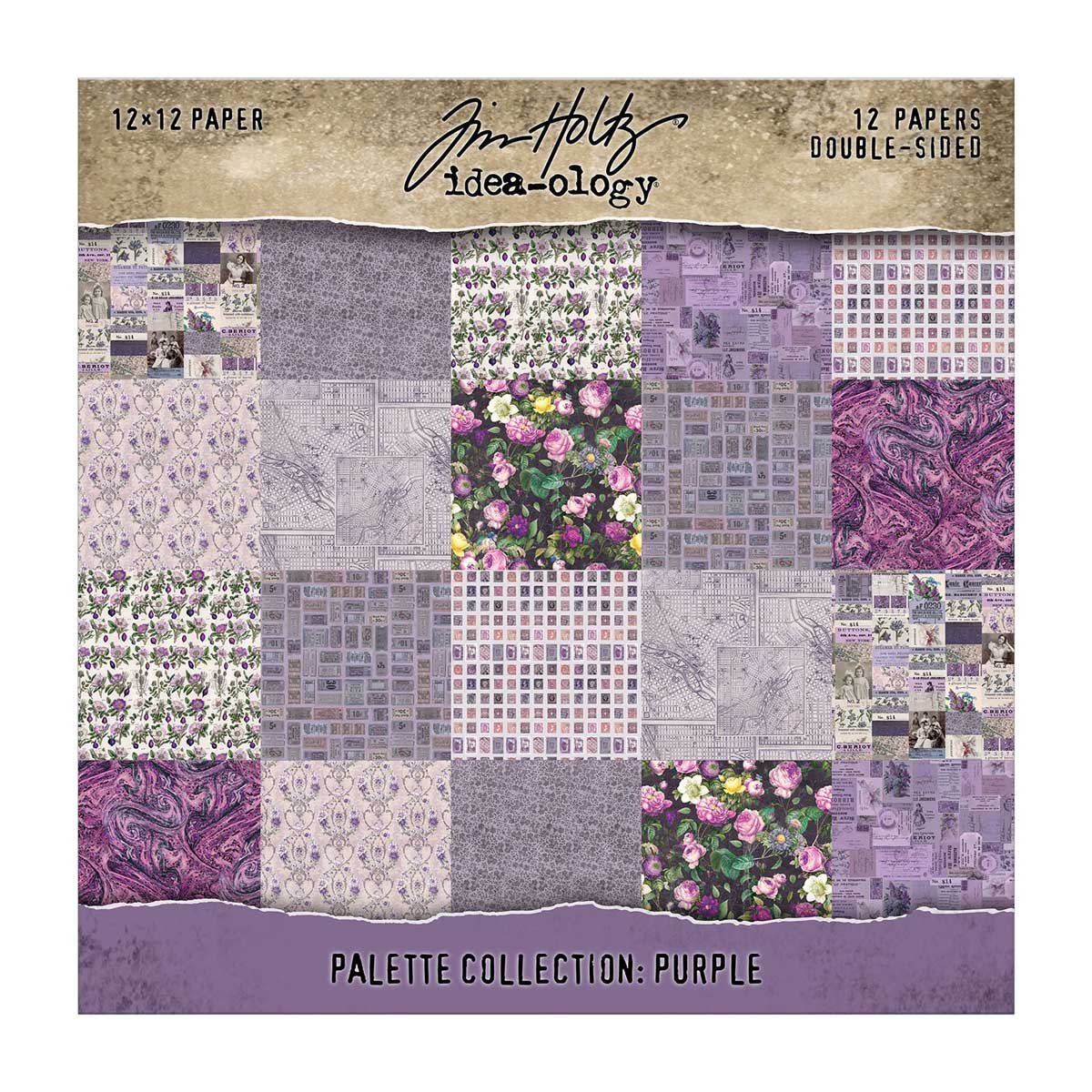 Tim Holtz Palette: Purple Patterned Paper