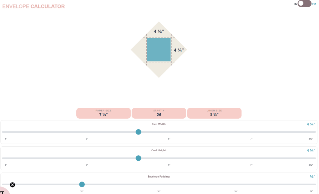 we r makers envelope punch up board online calculator
